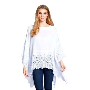 Michael Kors Embroidered Eyelet Poncho